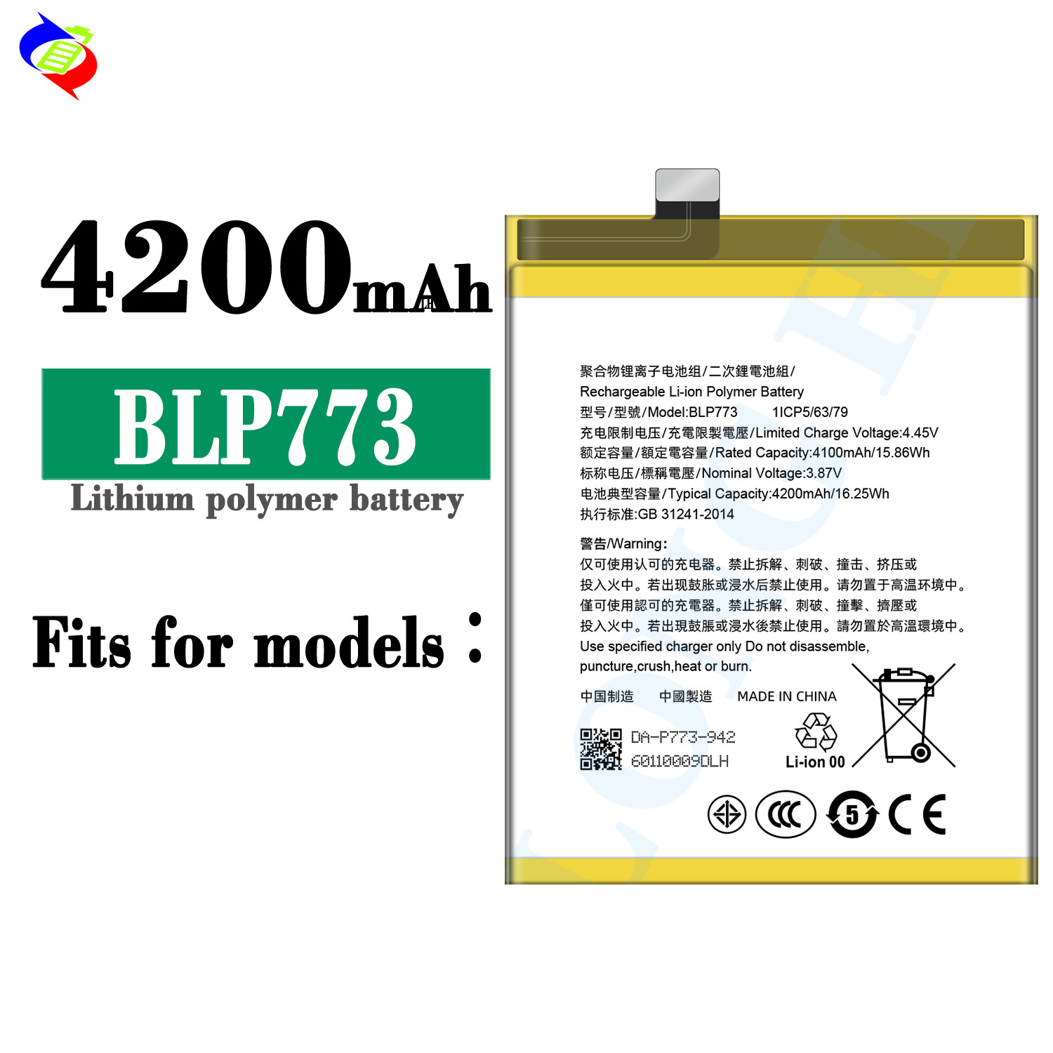 4200mAh Long Battery Life Brand New OPPO BLP773 Compatible Fast Charging Durable Mobile Phone Battery