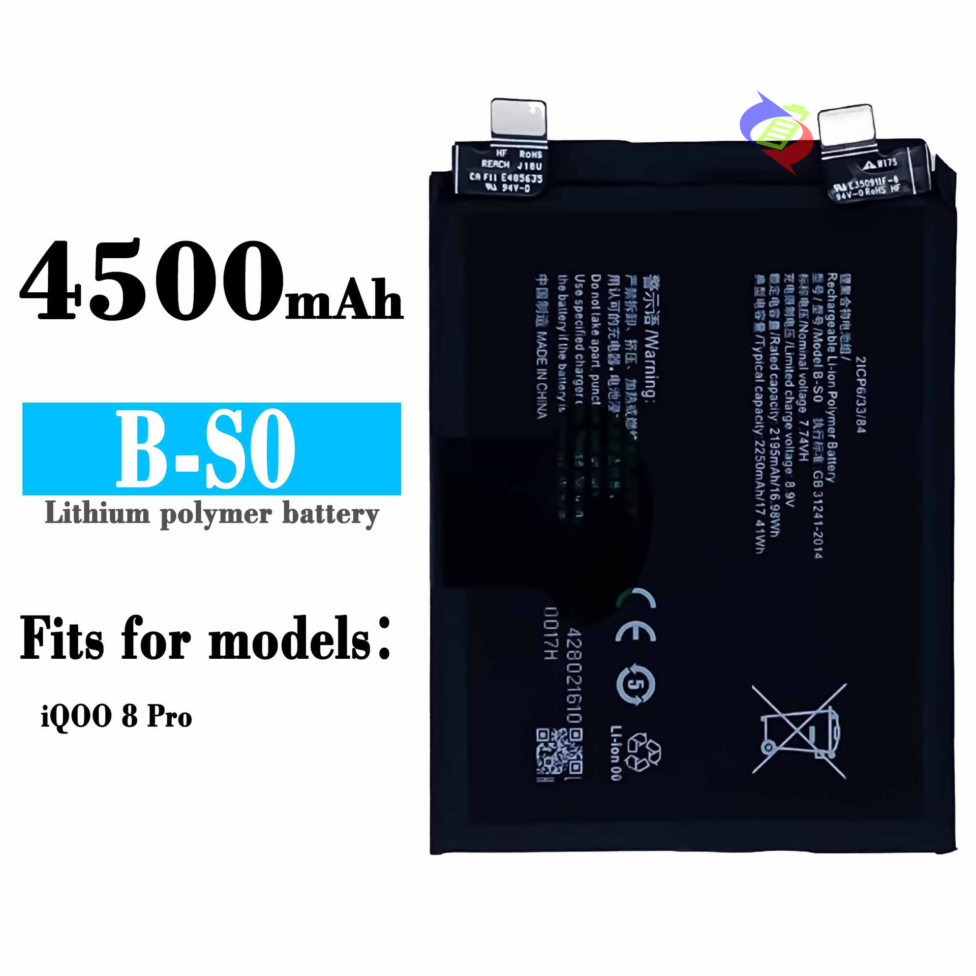 Suitable for VIVO iQOO 8 Pro Phone Battery Charger B-S0 Supports 120W Fast Charging