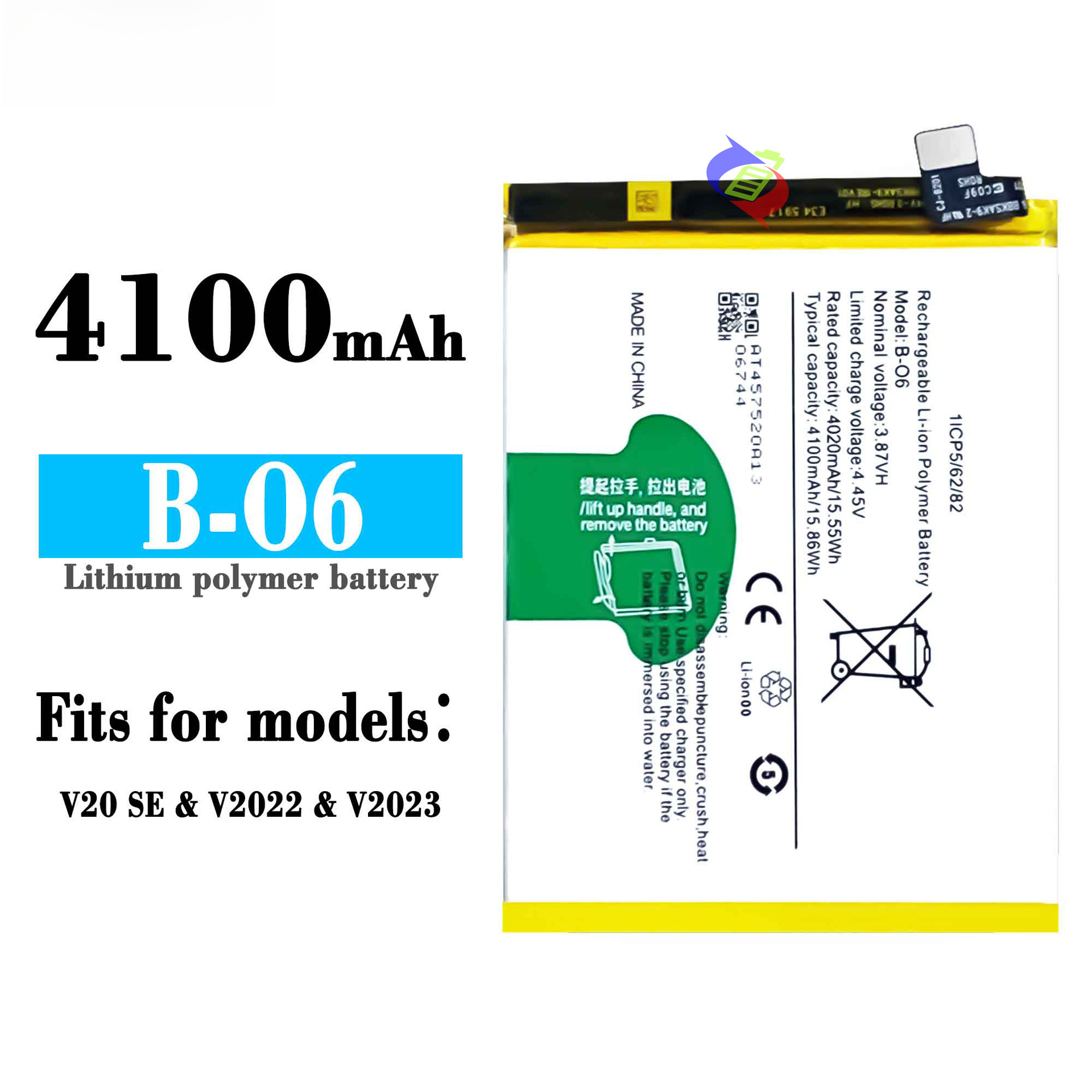 Applicable to Vivo V20 Se Mobile Phone Battery B- O6 New Supports Fast Charge 4100mAh