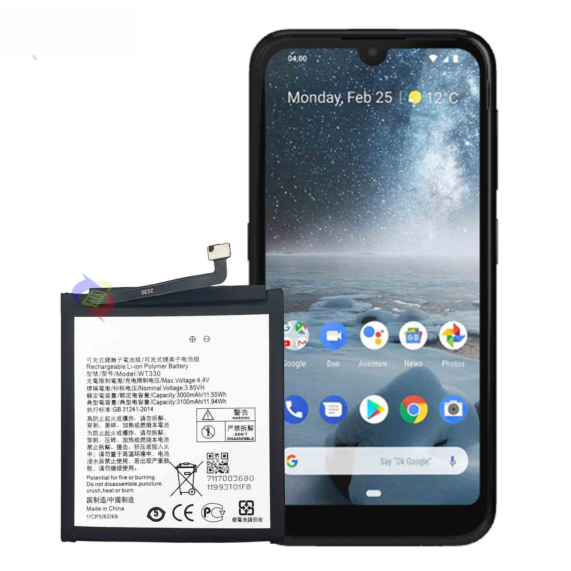 Suitable for Nokia Nokia4.2 Mobile Phone Rechargeable Battery WT330 Built-in Electric Board 3100mAh