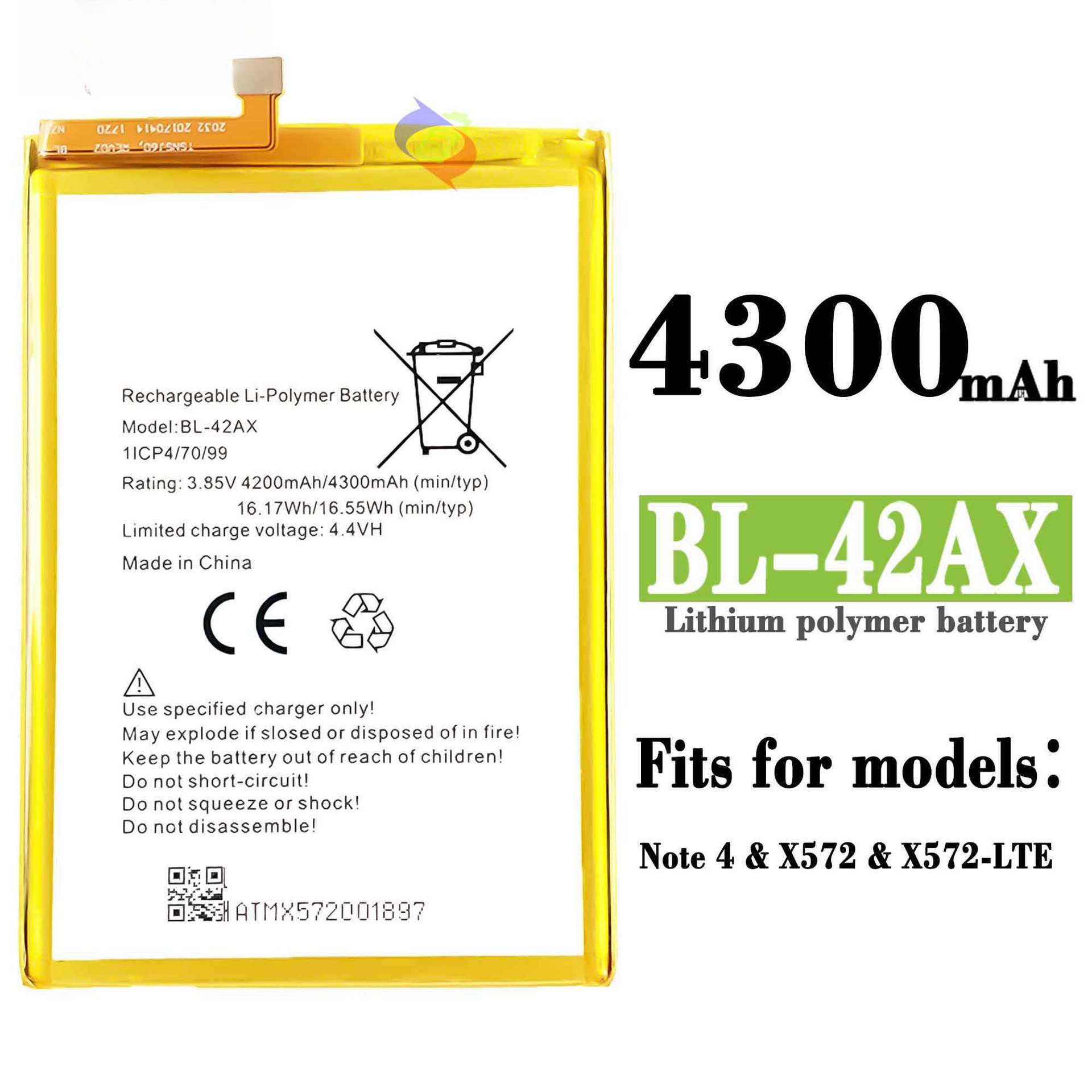 Compatible with Infinix X572/NOTE4 Phone 42AX Neutral Phone Built-in Lithium Battery Large Capacity Battery Board