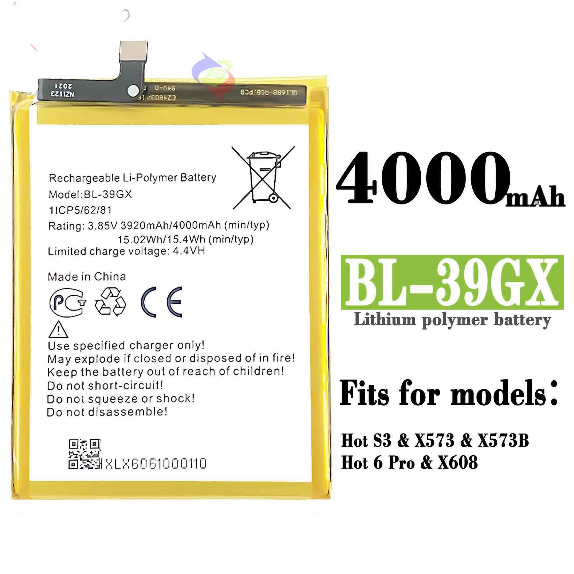 Applicable to Infinix X573/Hot S3/X608 Mobile Phone 39g Large Capacity Built-in Battery Brand New