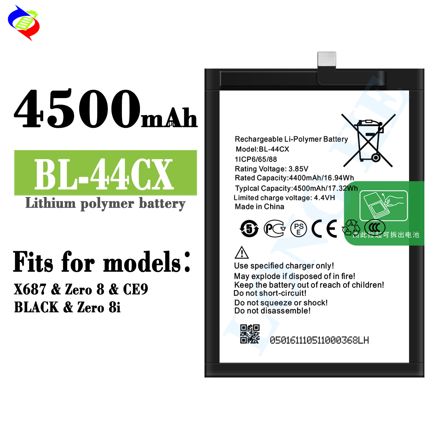 Suitable for Transsion X687/Zero 8/8i Phone Battery BL-44CX Built-in Circuit Board