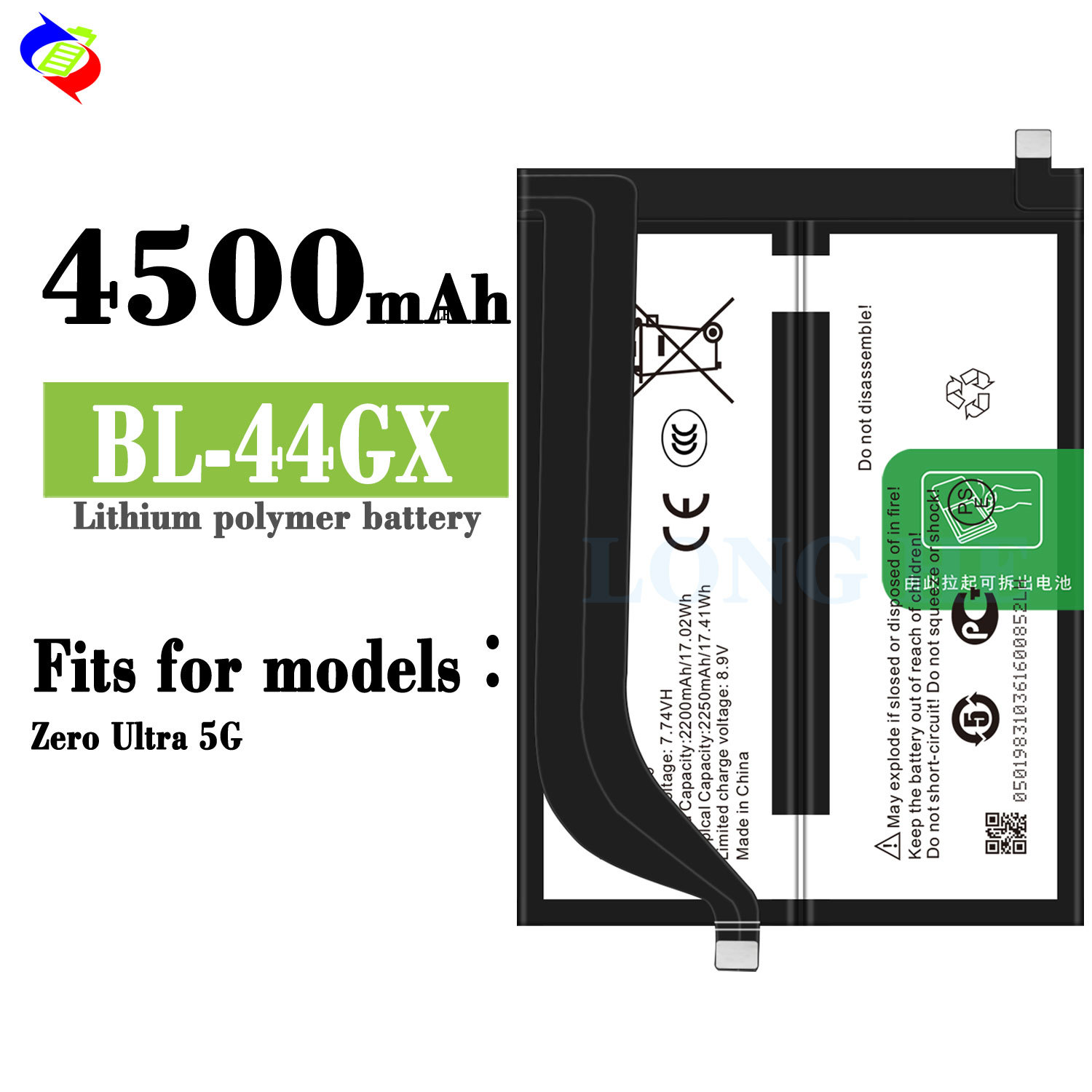 Suitable for Infinix Zero Ultra 5G Phone Battery BL-44GX Large Capacity 4500mAh