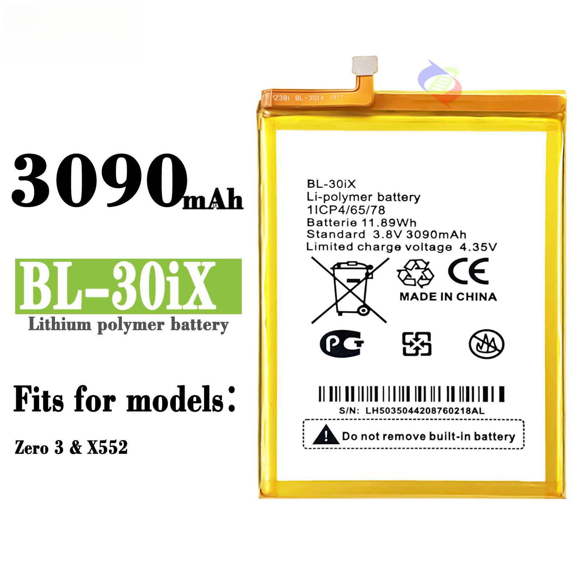 Suitable for Transsion Infinix X552/Zero3 Phone Battery BL-30ix Built-in Circuit Board 3090mAh