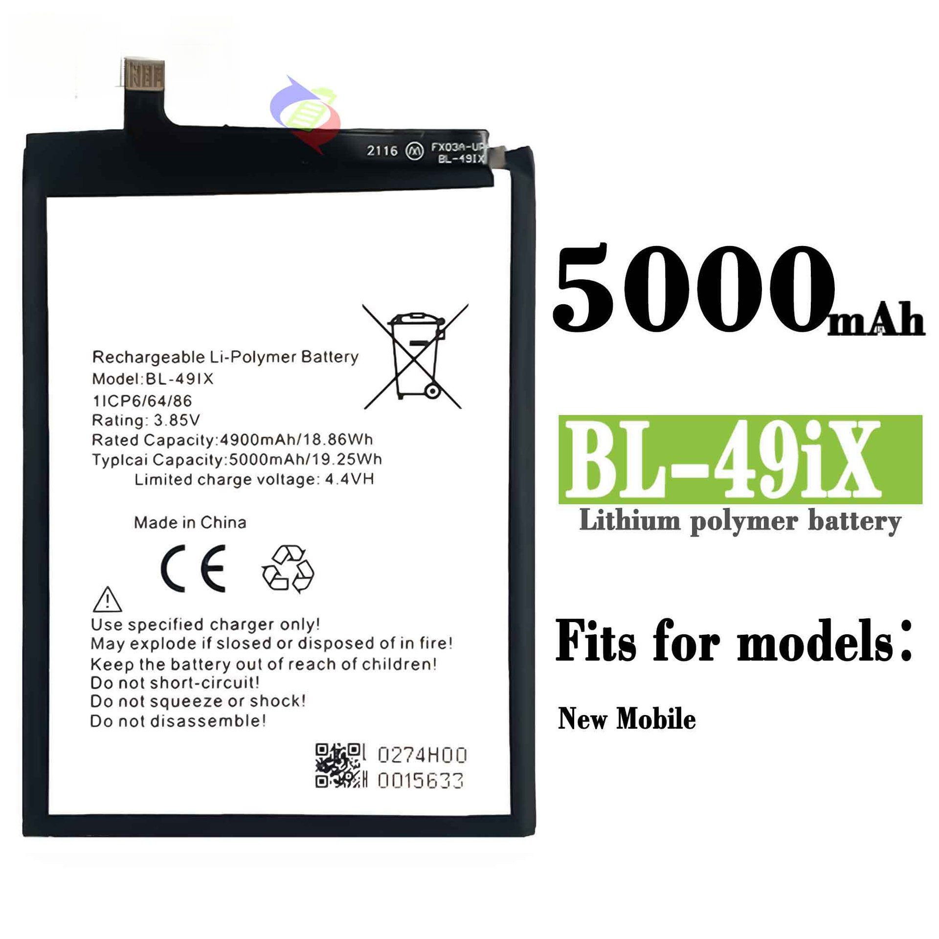 49IX Lithium Battery for Transsion Infinix, Neutral Mobile Phone Battery, Brand New, Large Capacity, Built-in Circuit Board