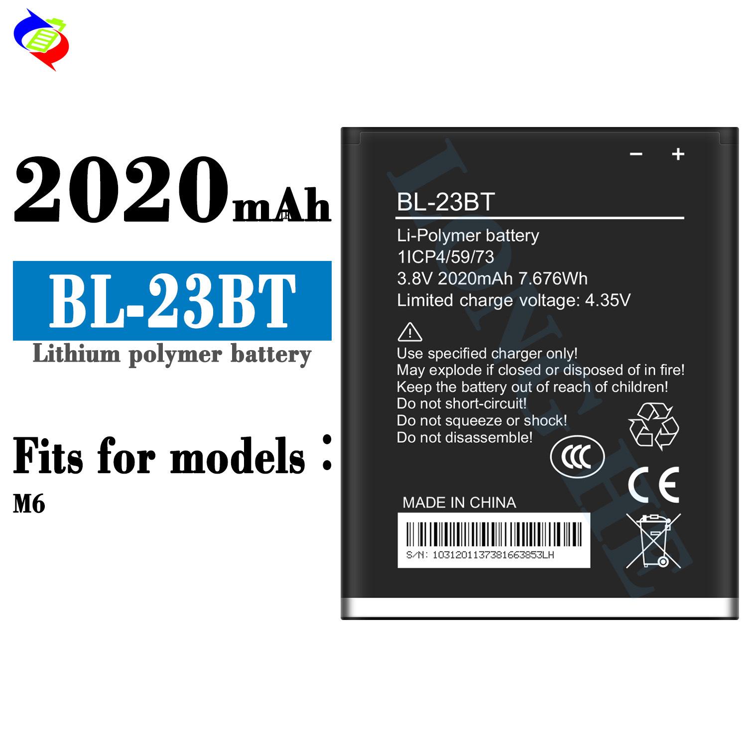 Suitable for Tecno M6 Long Battery Life Brand New Durable Mobile Phone Rechargeable Battery BL-23BT