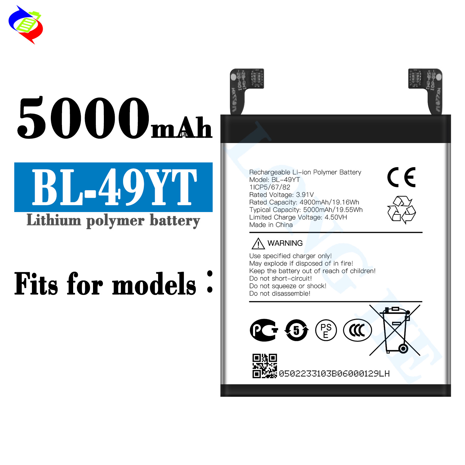 5000mAh Large Capacity Brand New Battery for Tecno BL-49YT Phone