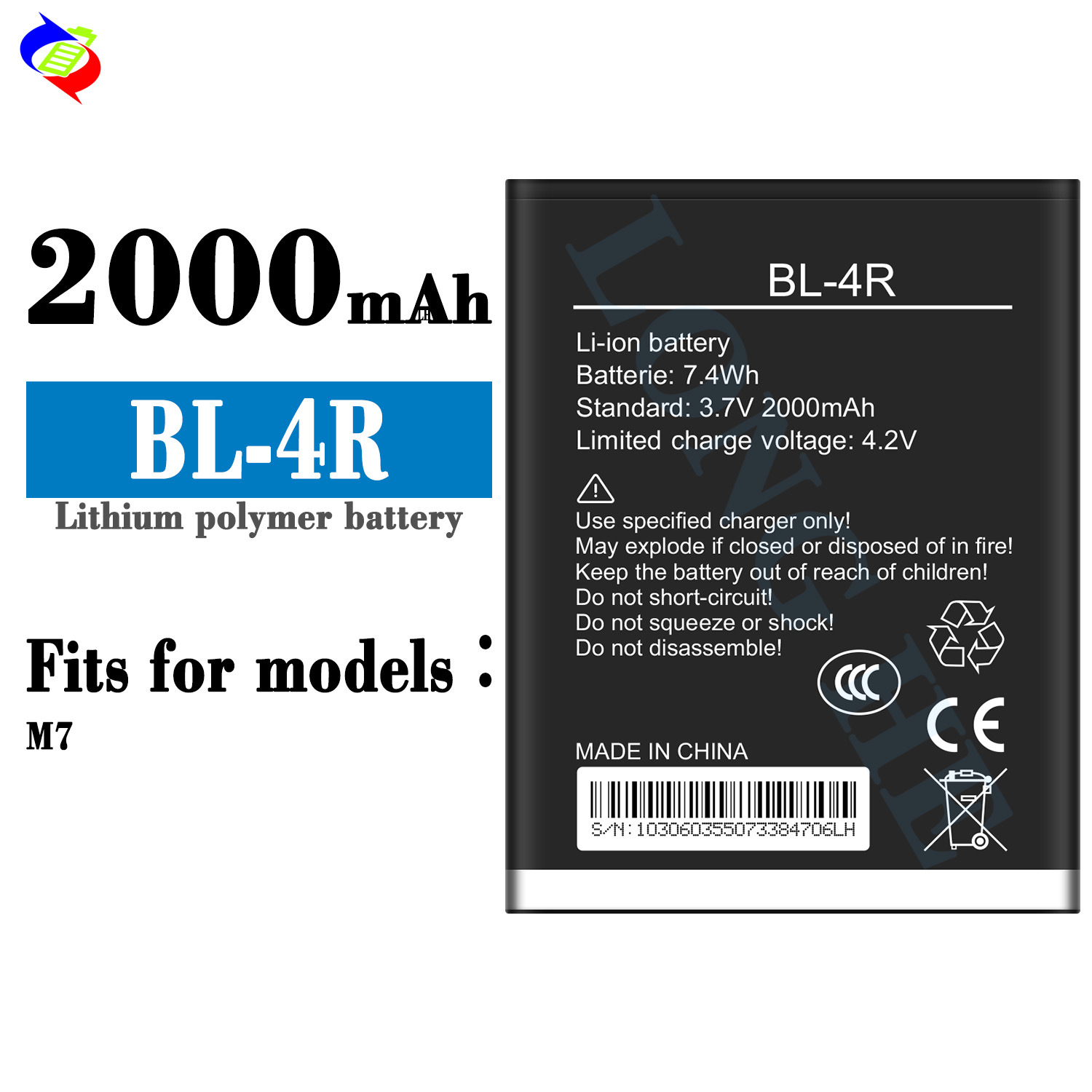 Applicable to Tecno Voice Transmission BL-4R Long Endurance External Mobile Phone Rechargeable Battery 2000MAh Factory Wholesale Foreign Trade