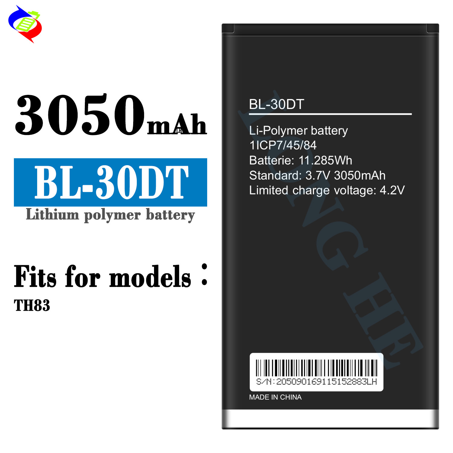 Suitable for Tecno TH83 Mobile Phone Battery BL-30DT Brand New 3050mAh