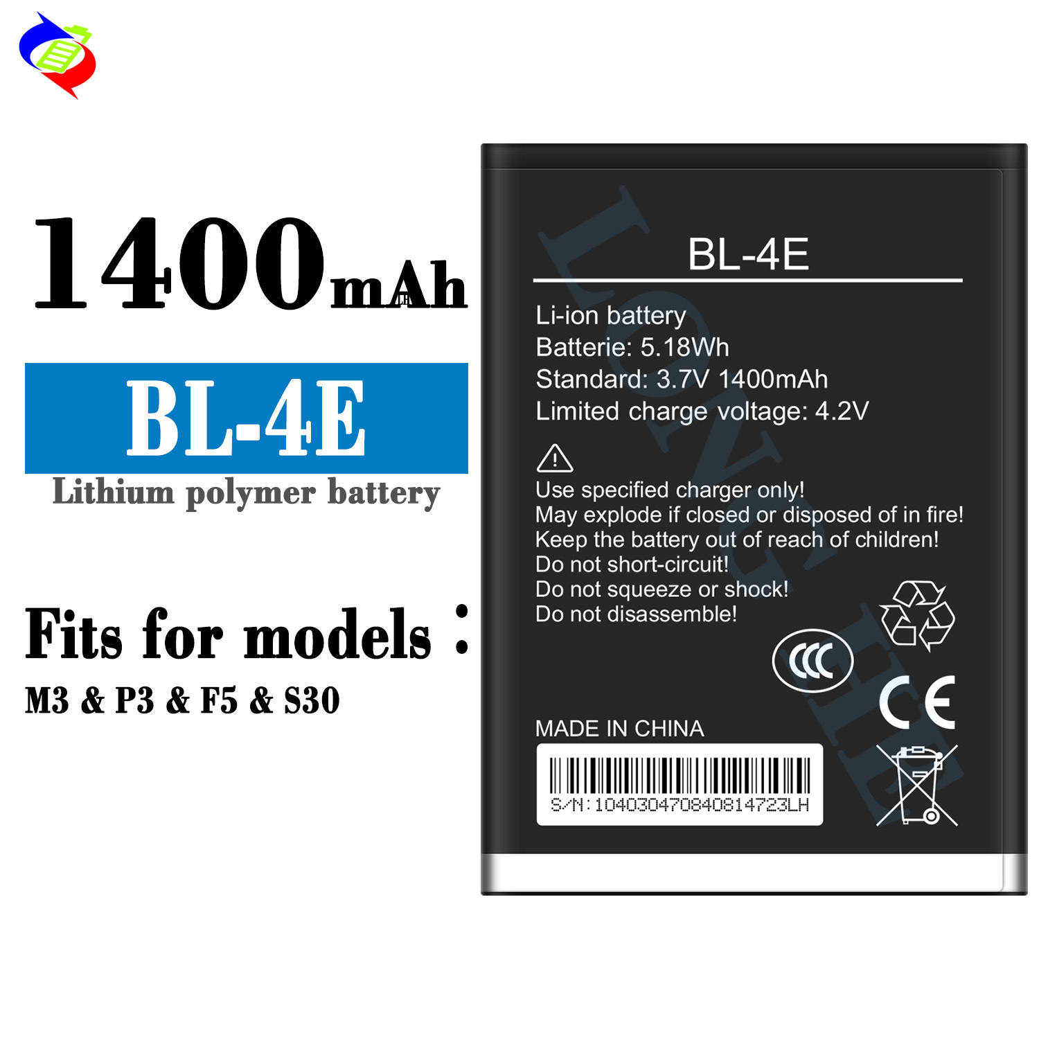 Suitable for Tecno BL-4E External Brand New Mobile Phone Battery M3/P3/F5/S30
