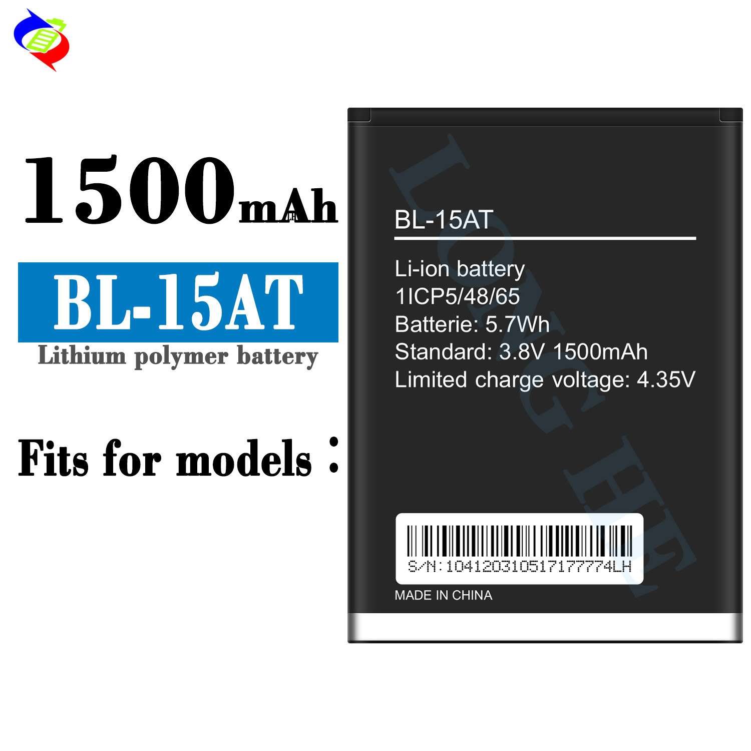 Suitable for Tecno Mobile Phone Rechargeable Battery BL-15AT Brand New External 1500mAh