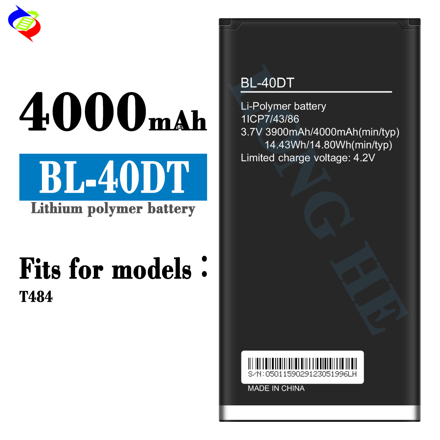 Suitable for Tecno T484 External 4000mAh Mobile Phone Battery BL-40DT