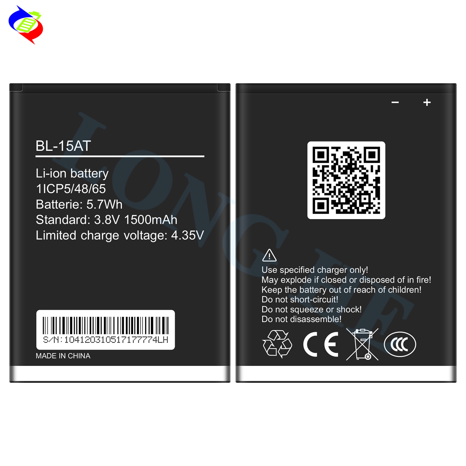 Suitable for Tecno Mobile Phone Rechargeable Battery BL-15AT Brand New External 1500mAh