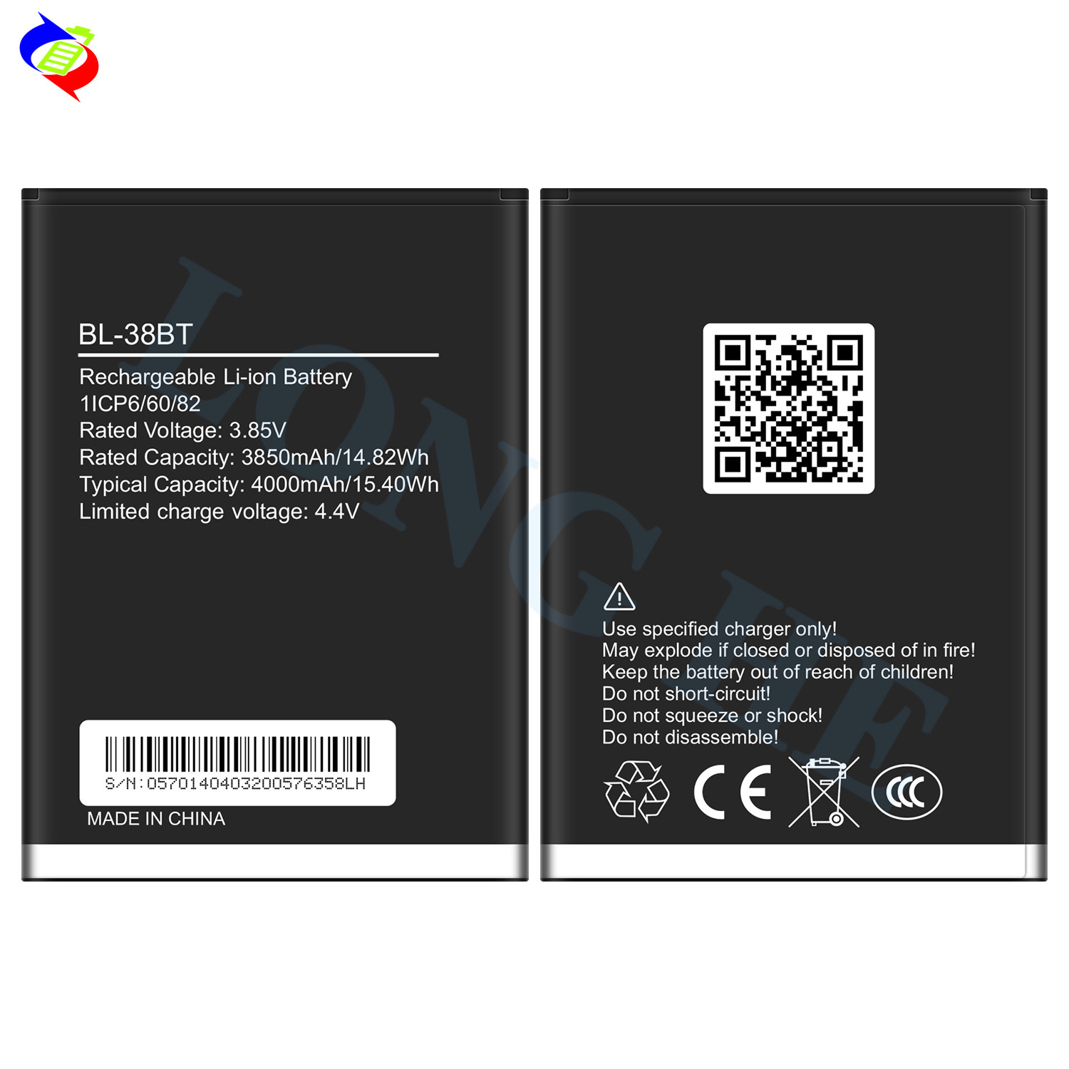 Suitable for Tecno Pop 5 GO/BD1 Large Capacity BL-38BT Phone Battery 4000mAh