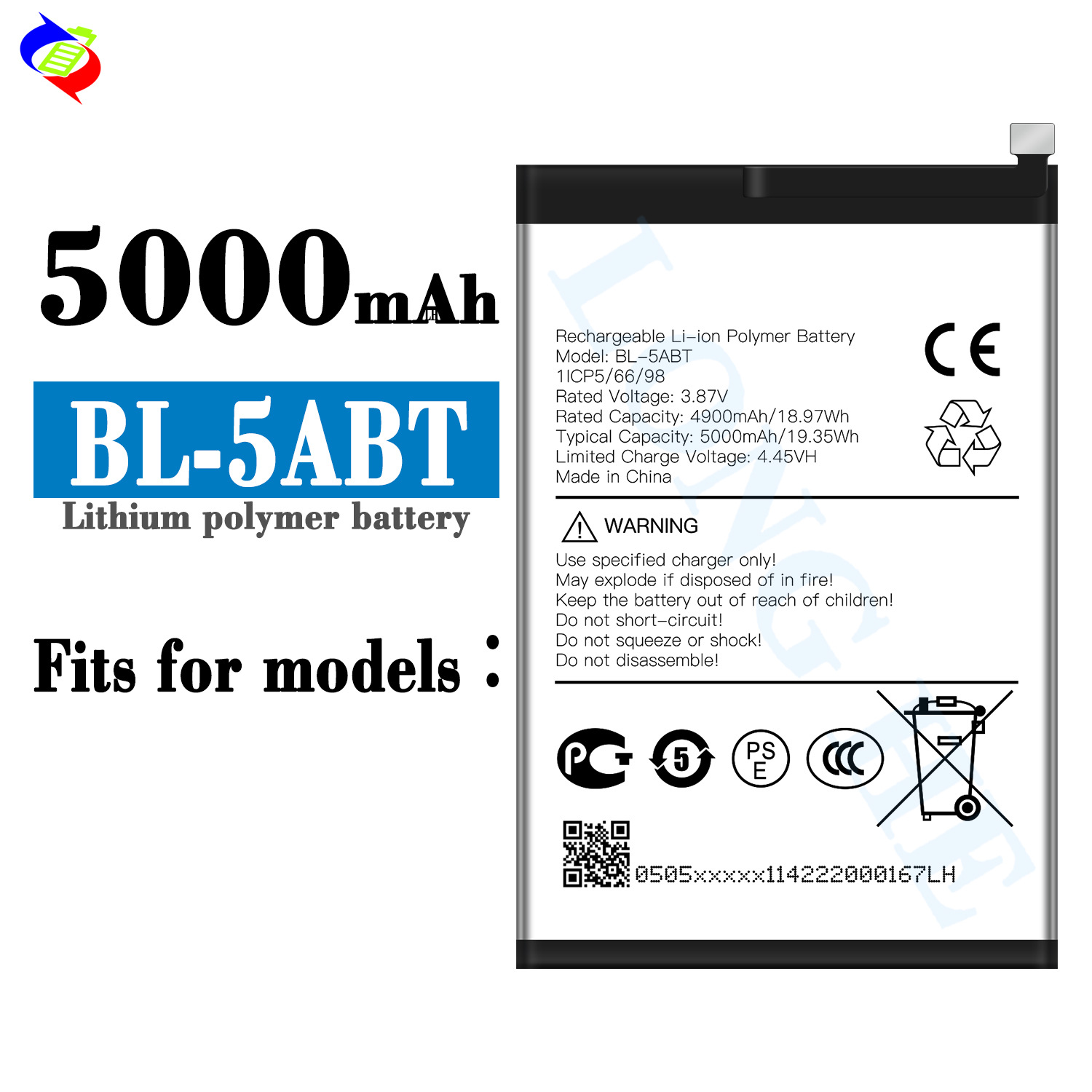 Suitable for Tecno BL-5ABT Phone Battery 5000mAh Large Capacity Brand New