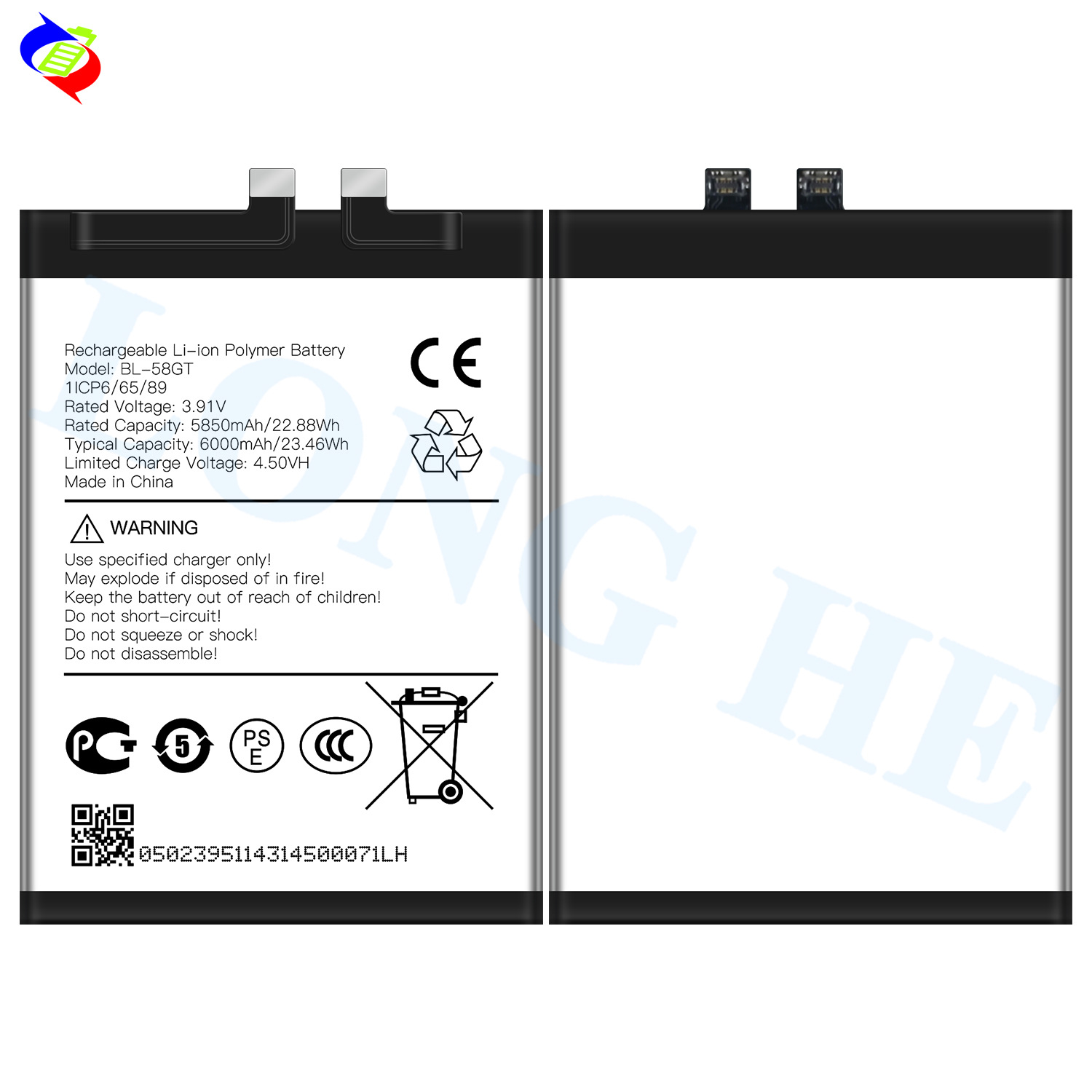 6000mAh Large Capacity Brand New Battery for Tecno BL-58GT Phone