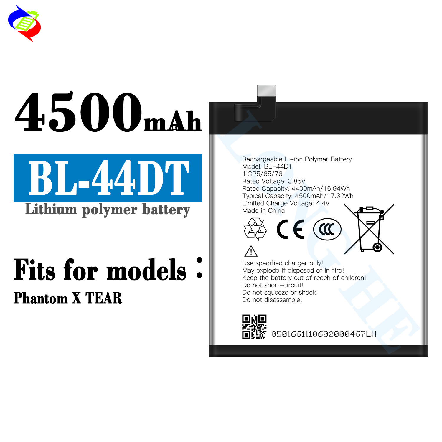 Suitable for Tecno BL-44DT Phone Battery Phantom X TEAR 4500mAh