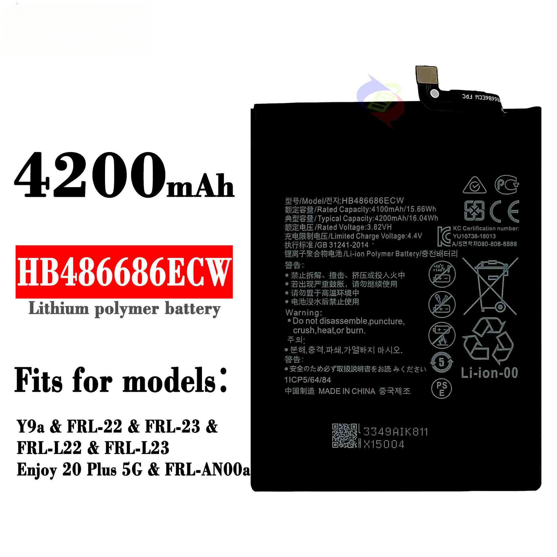 Suitable for Huawei Y9A/Enjoy 20Plus Phone Built-in Battery HB486686ECW