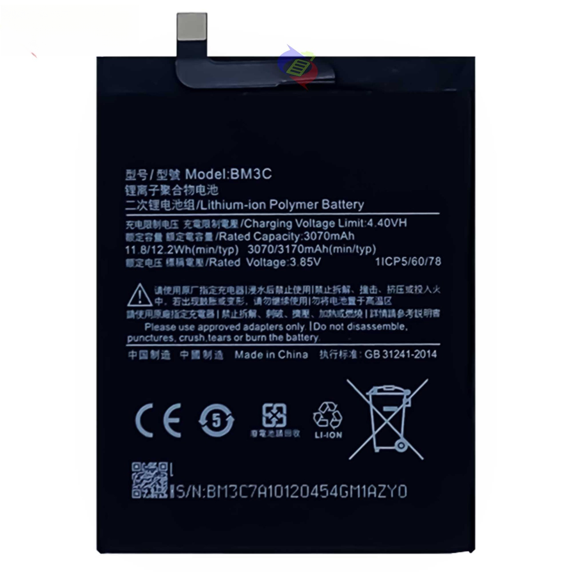 Suitable for Xiaomi MI7 Built-in Durable 3170mAh Large Capacity Brand New Phone Battery BM3C
