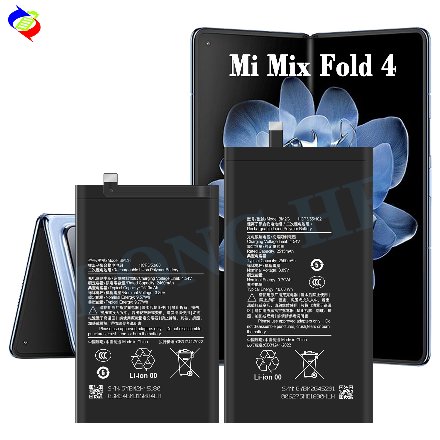 Suitable for Xiaomi Mi Mix Fold 60% off Foldable Phone Battery Large Capacity BM2H/BM2G