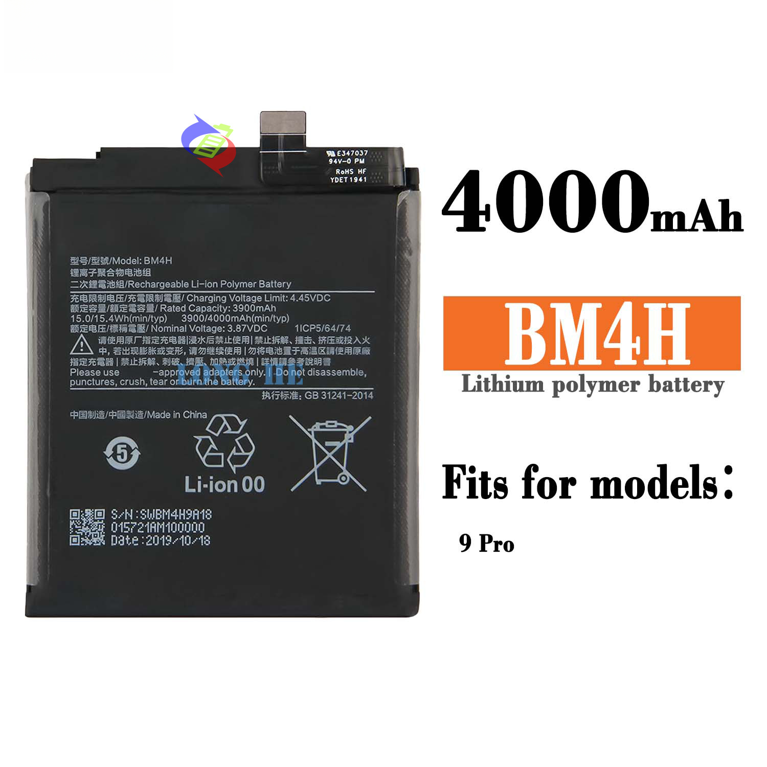 Applicable to MIUI Xiaomi 9pro Mobile Phone Battery Bm4h New Durable Battery 4000mAh