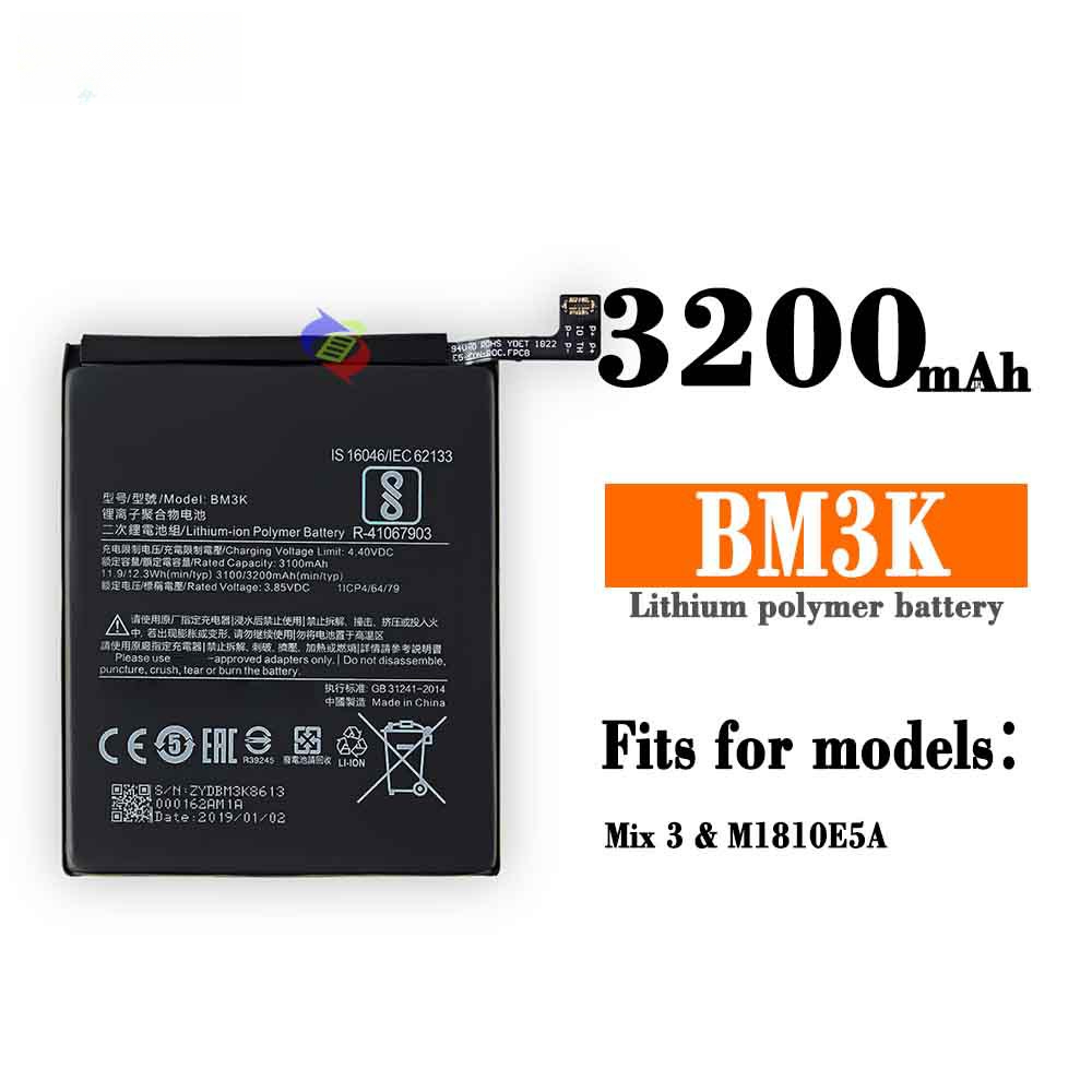 Suitable for Xiaomi Mix3 Phone Battery BM3K Large Capacity Built-in Fast Charging 3200mAh