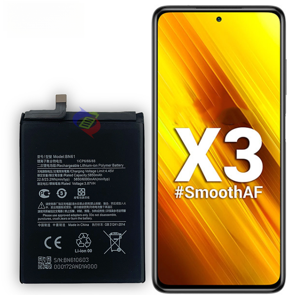 Suitable for Xiaomi POCO X3 Phone Battery BN61 Large Capacity Built-in Battery Board 6000mAh