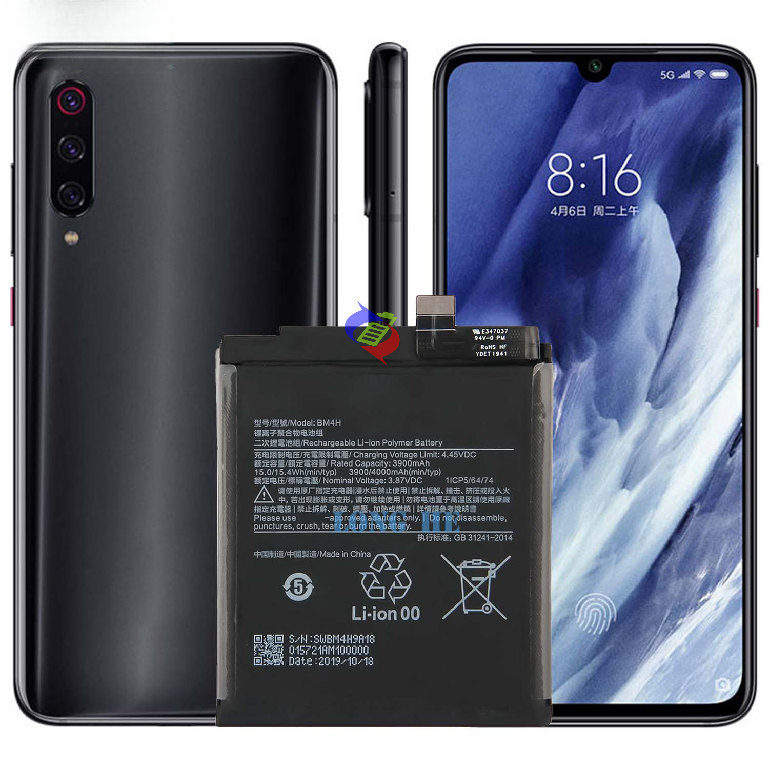 Applicable to MIUI Xiaomi 9pro Mobile Phone Battery Bm4h New Durable Battery 4000mAh