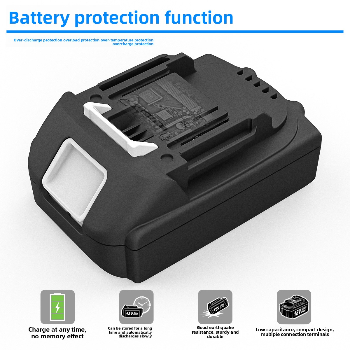 18v21v Dayiquan Electric Wrench Battery Applicable to Yutian Electric Tools Electric Hand Drill Replacement Battery
