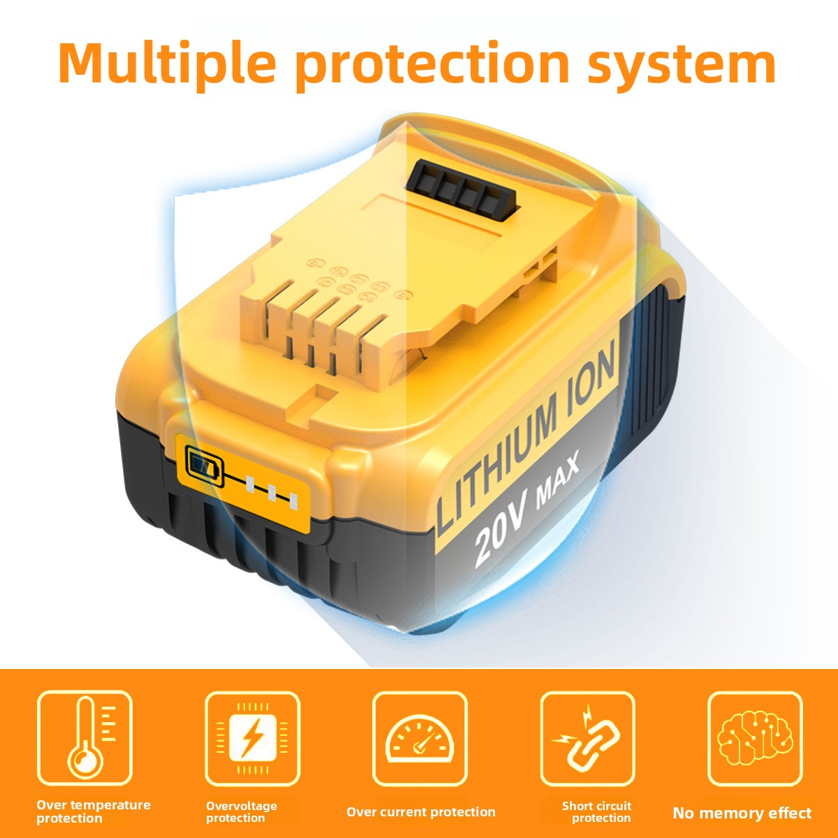 20V DCB200 DCB180 Electric Drill Power Tool Accessories Lithium Battery Backup Power Supply Suitable for Dew Dewei