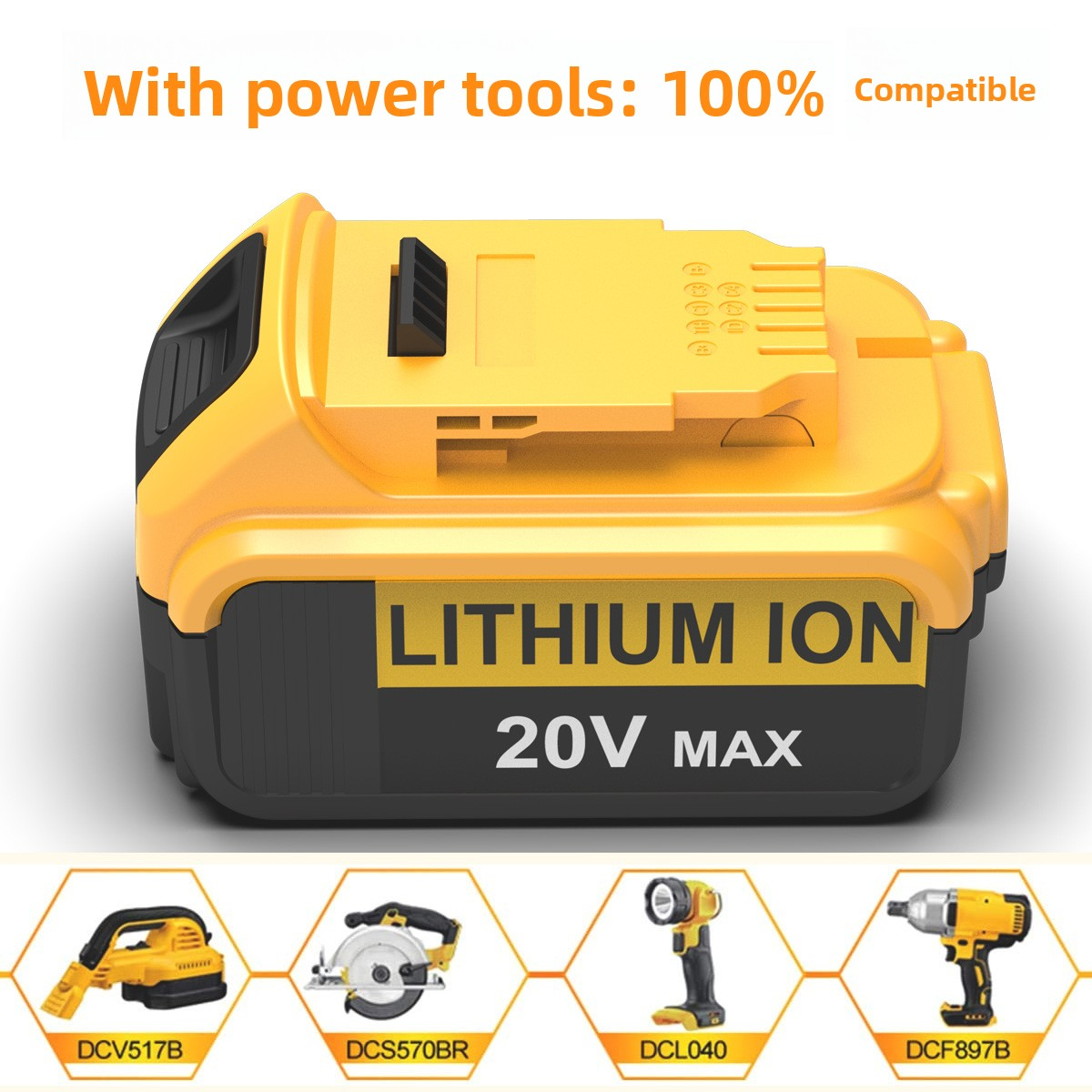 20V DCB200 DCB180 Electric Drill Power Tool Accessories Lithium Battery Backup Power Supply Suitable for Dew Dewei