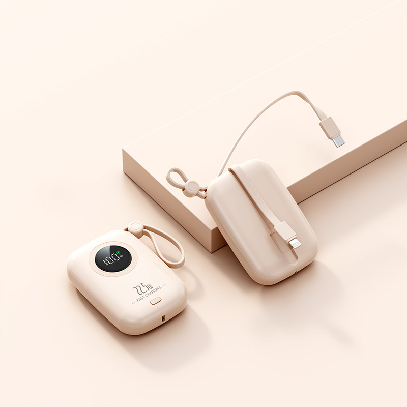 New fast charging power bank with cable 20000mAh compact portable mobile power supply