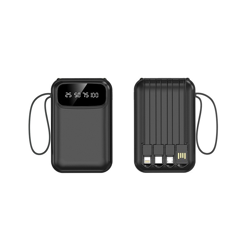 20000mAh Portable Mobile Phone Charger with Large Capacity and Built-in Cable Power Bank