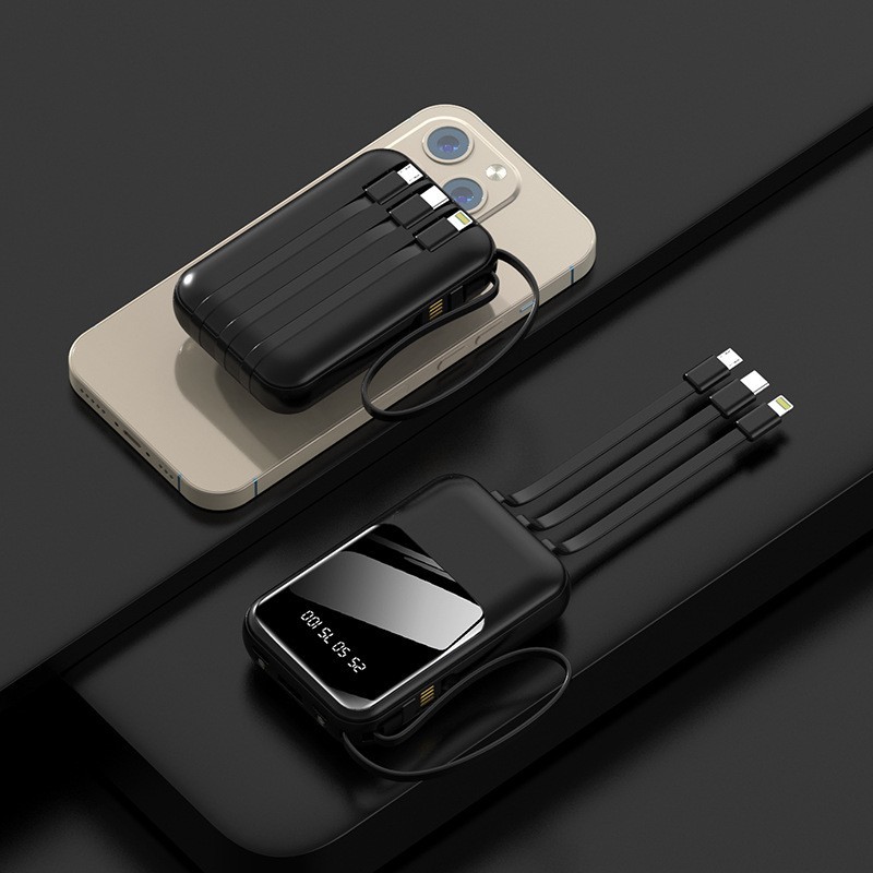 3C Mini Built-in Cable Power Bank 20000mAh Ultra Large Capacity Portable Charger