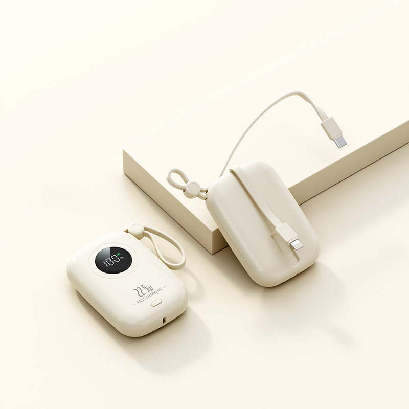 New fast charging power bank with cable 20000mAh compact portable mobile power supply