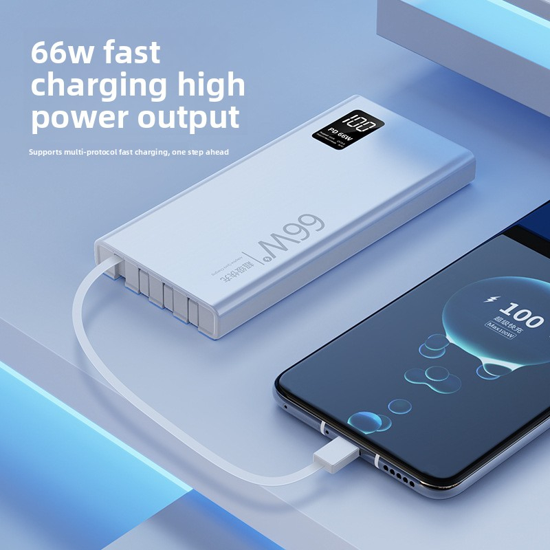 66W comes with a fast-charging cable, 20000mAh ultra-large capacity power bank