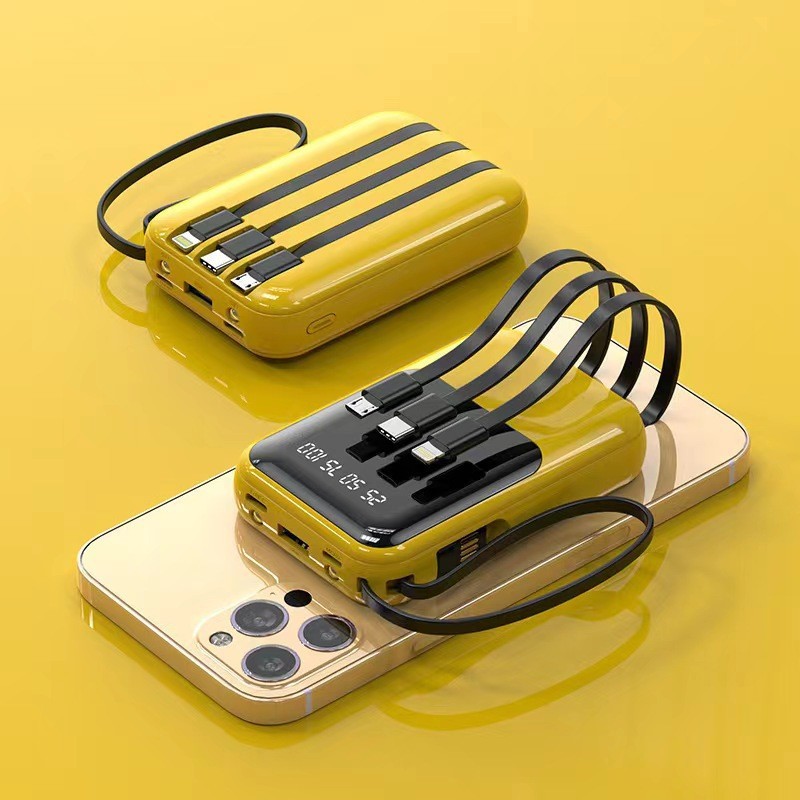 3C Mini Built-in Cable Power Bank 20000mAh Ultra Large Capacity Portable Charger