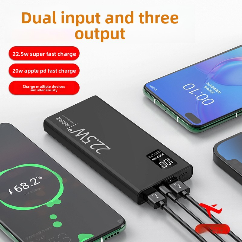 3c certified 22.5W super fast power bank 20000 mAh portable outdoor power bank