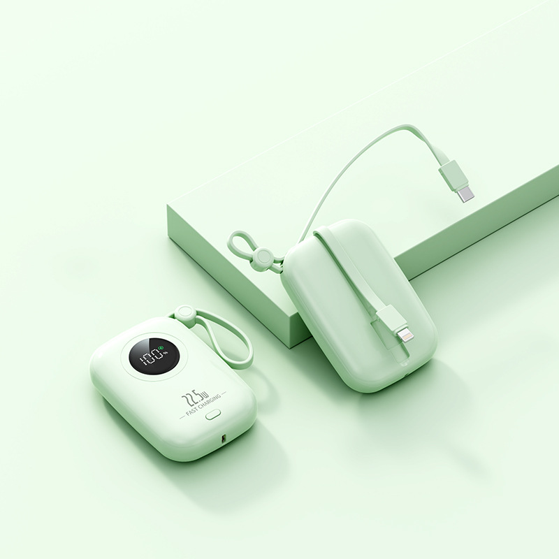 New fast charging power bank with cable 20000mAh compact portable mobile power supply