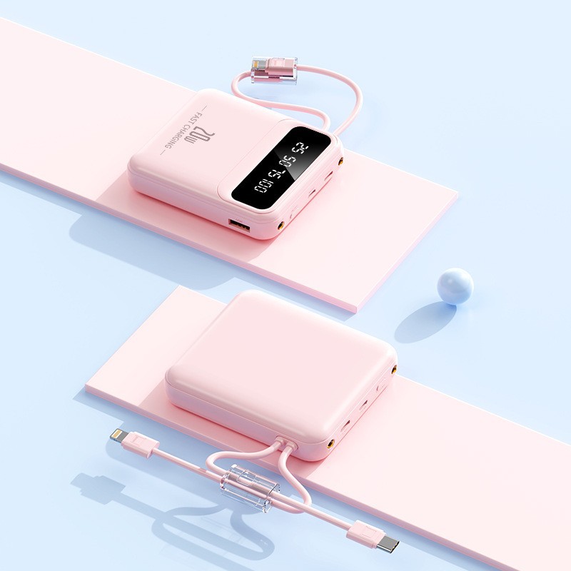 Built-in Cable Power Bank 3C Certification 20000mAh Ultra Large Capacity Portable Mobile Power Supply