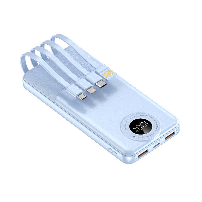 Super Fast Charging Built-in Cable Power Bank 20000mAh Ultra-thin Portable Charger Gift Customizable Logo