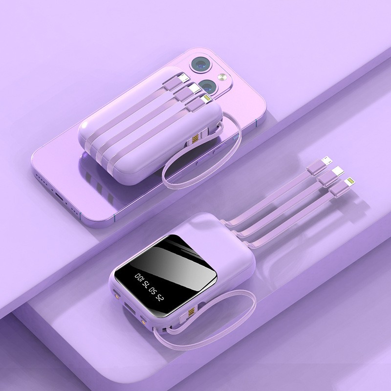 3C Mini Built-in Cable Power Bank 20000mAh Ultra Large Capacity Portable Charger