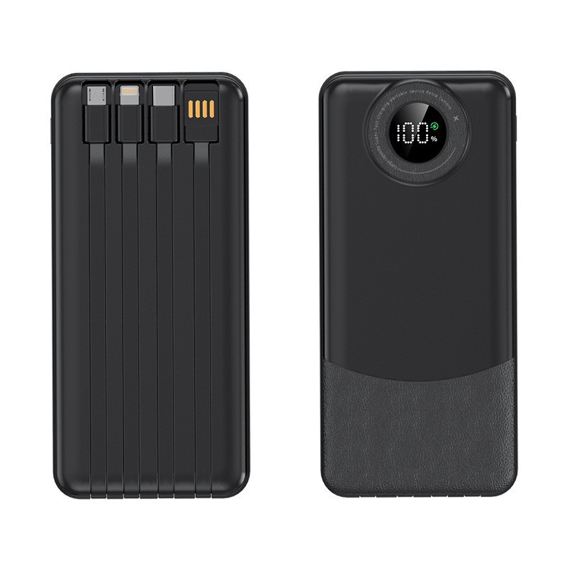 Super Fast Charging Built-in Cable Power Bank 20000mAh Ultra-thin Portable Charger Gift Customizable Logo