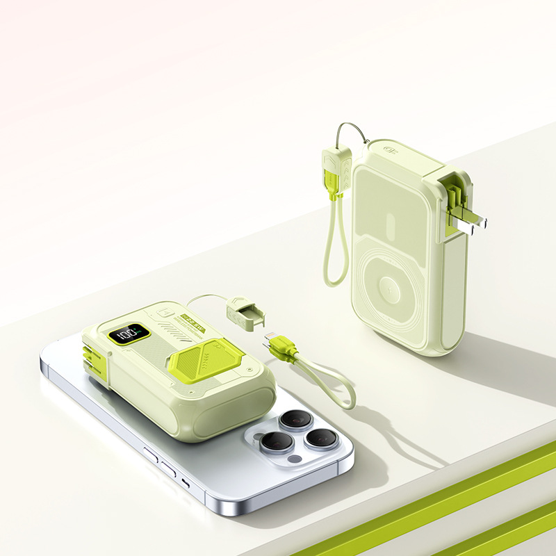 20000mAh Large Capacity Portable Charger with Built-in Cable Fast Charging Multi-Function Magnetic Wireless Power Bank