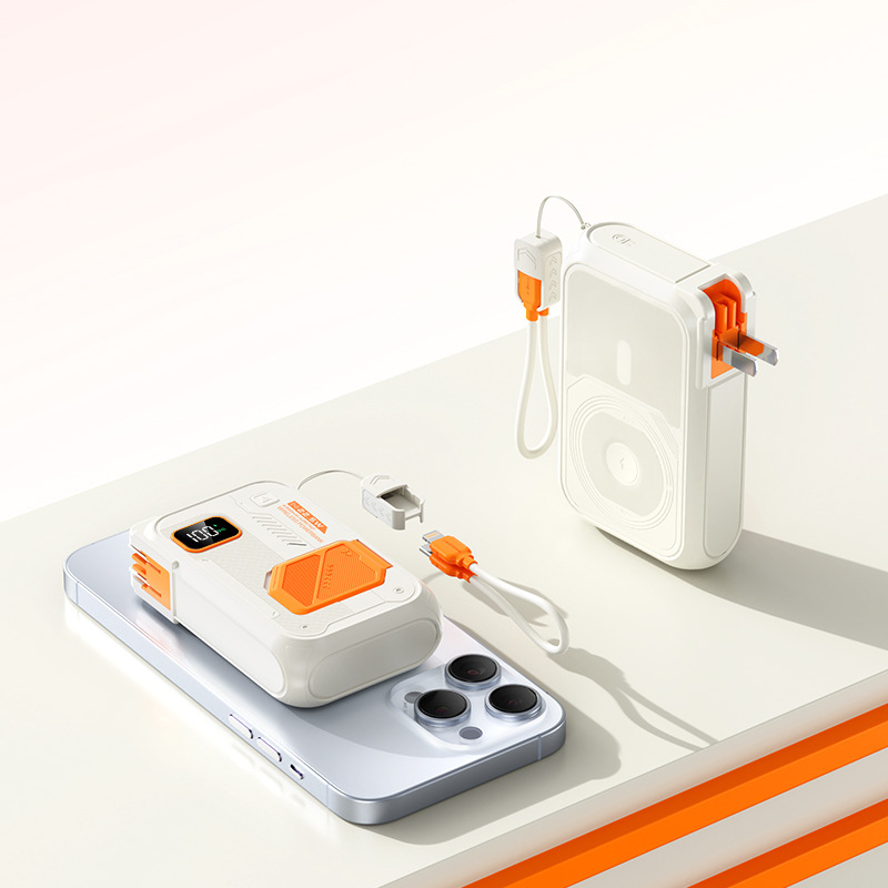 20000mAh Large Capacity Portable Charger with Built-in Cable Fast Charging Multi-Function Magnetic Wireless Power Bank