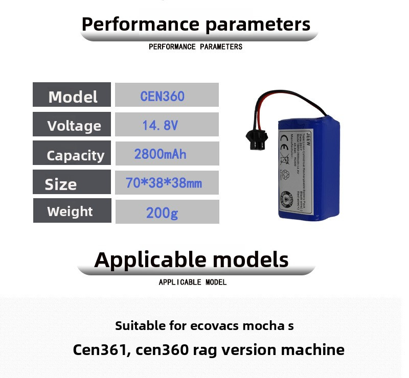 Suitable for Ecovacs DH35/43/45 DN621DF35 BFD-wsqDS35 625 Robot Vacuum Cleaner Battery