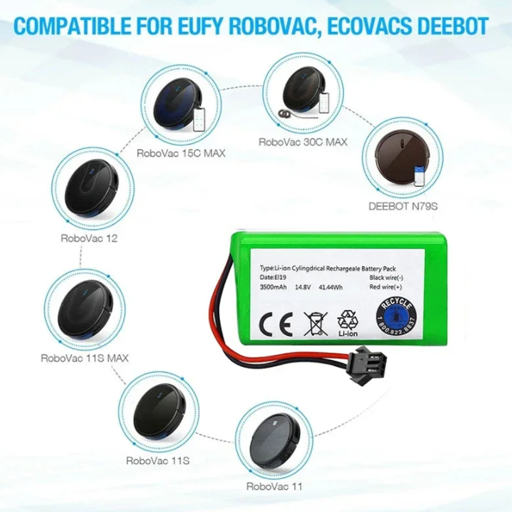 Ecovacs Sweeper Battery Compatible with Cen360 361 Dh35 39 43 45 Dn620 621 BFD-Wsq