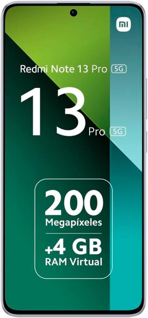 Xiaomi Redmi Note 13 Pro 5G Aurora Purple - Smartphone 12+512GB, Snapdragon 4nm processor, 200MP camera, 120Hz AMOLED display, 67W, 5100mAh