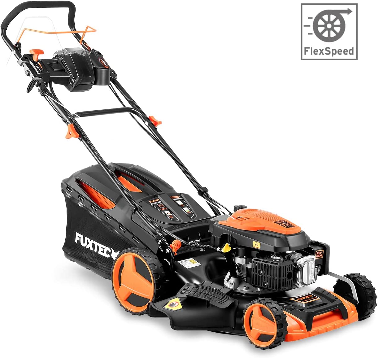 【Home&Garden】 RM5196eSPro 4-in-1 Petrol Lawnmower - 6 HP Flexible Self-Propelled & E-Start - 51 cm Cutting Width & Cutting Height Adjustment - Includes 60 L Grass Catcher Basket, Mulching Function & Side Extension